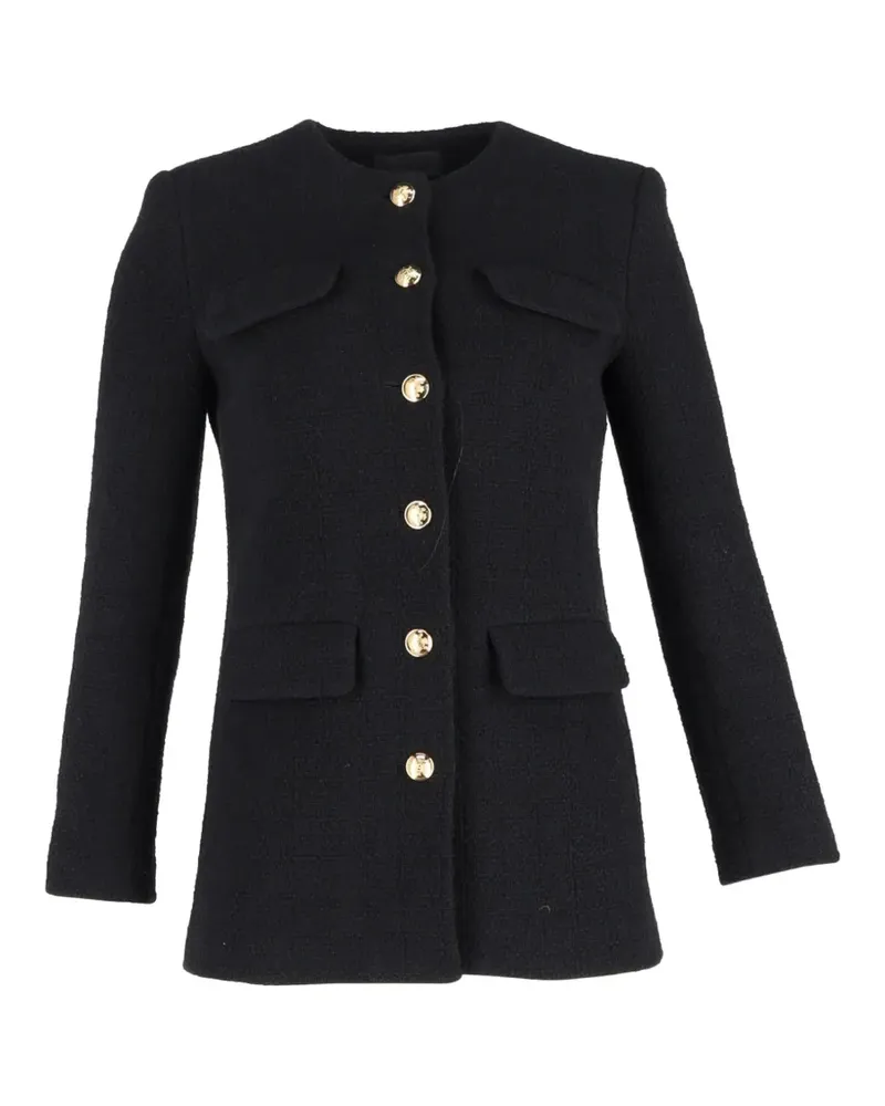 Nili Lotan Tweed-Blazer mit Knopfdetail - Schwarz Schwarz