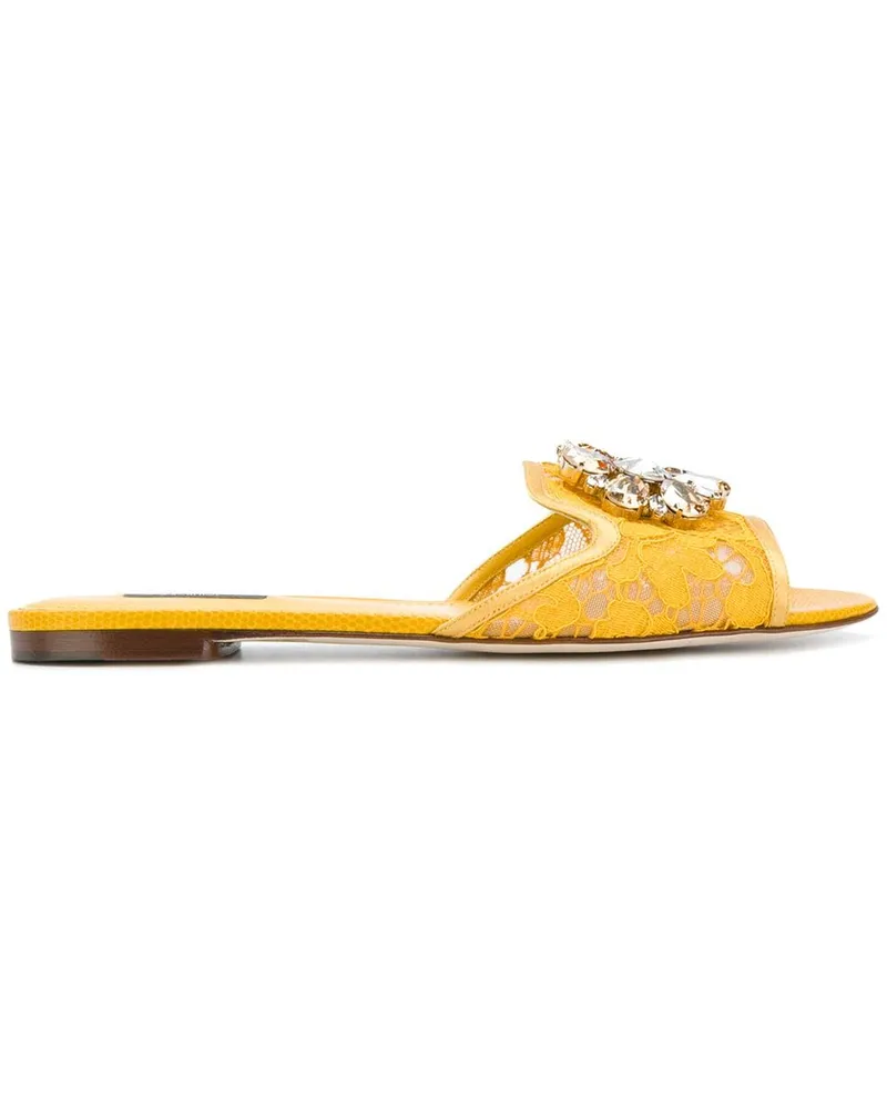 Dolce & Gabbana Bianca' Sandalen aus Seide - Gelb Gelb