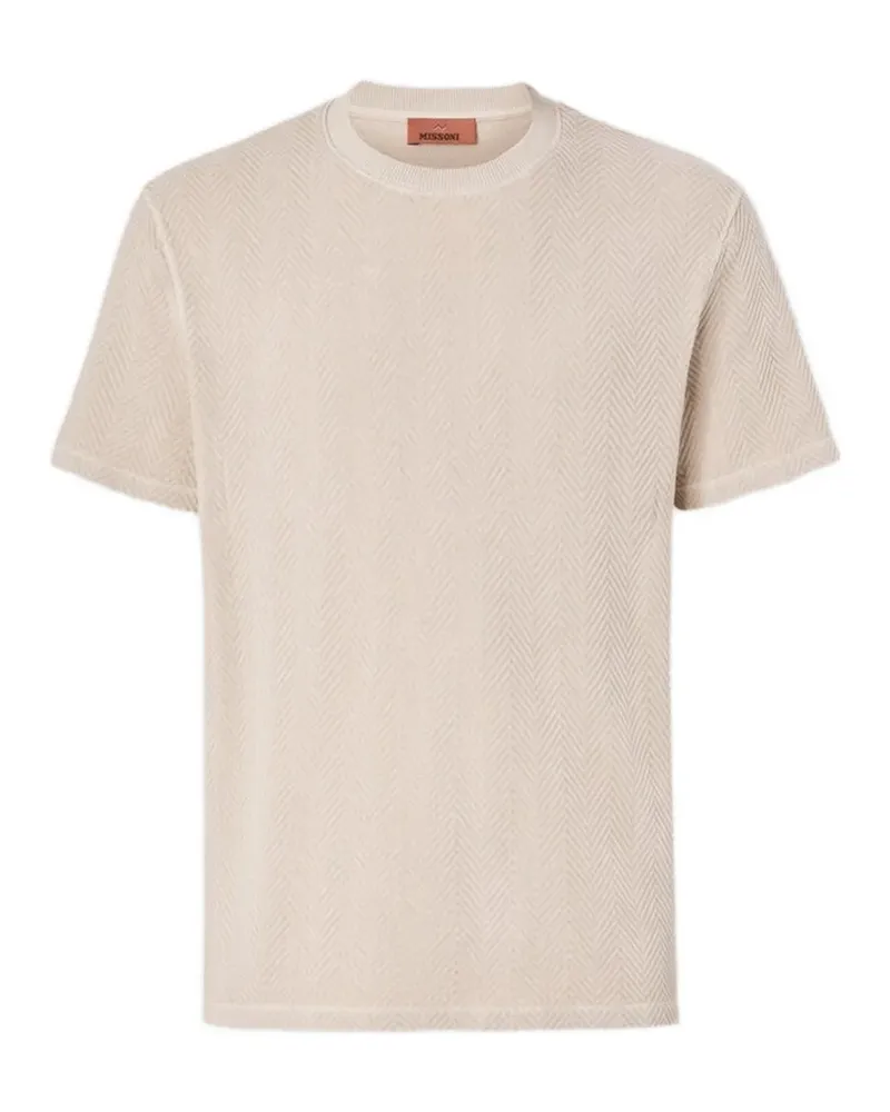 Missoni T-Shirt mit Fischgrätenmuster - Nude Nude