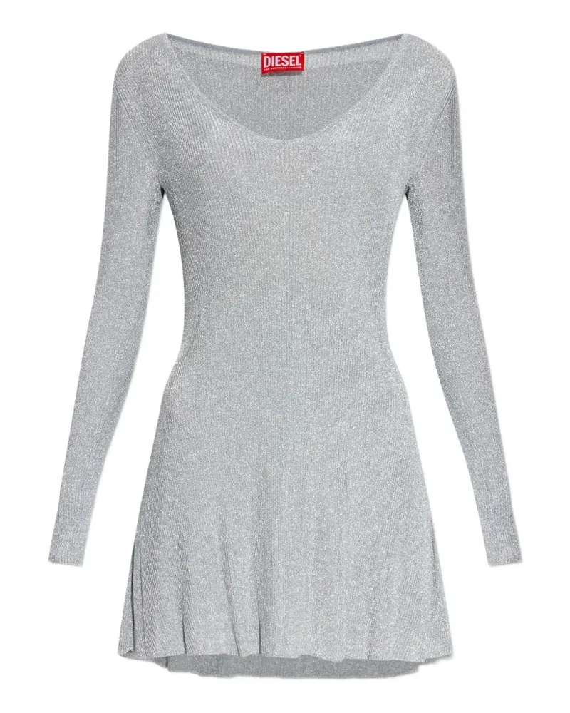 Diesel M-Dalila V-neck long-sleeved mini dress - Grau Grau