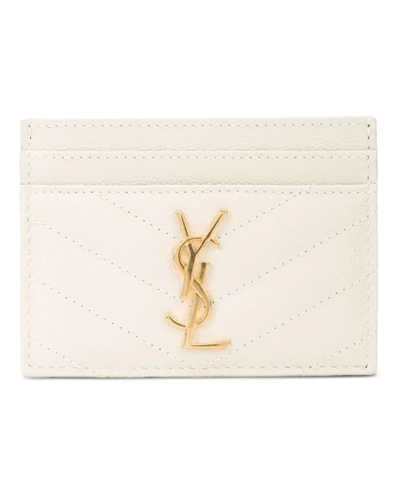 Saint Laurent Gestepptes Kartenetui mit Monogramm - Weiß Weiß