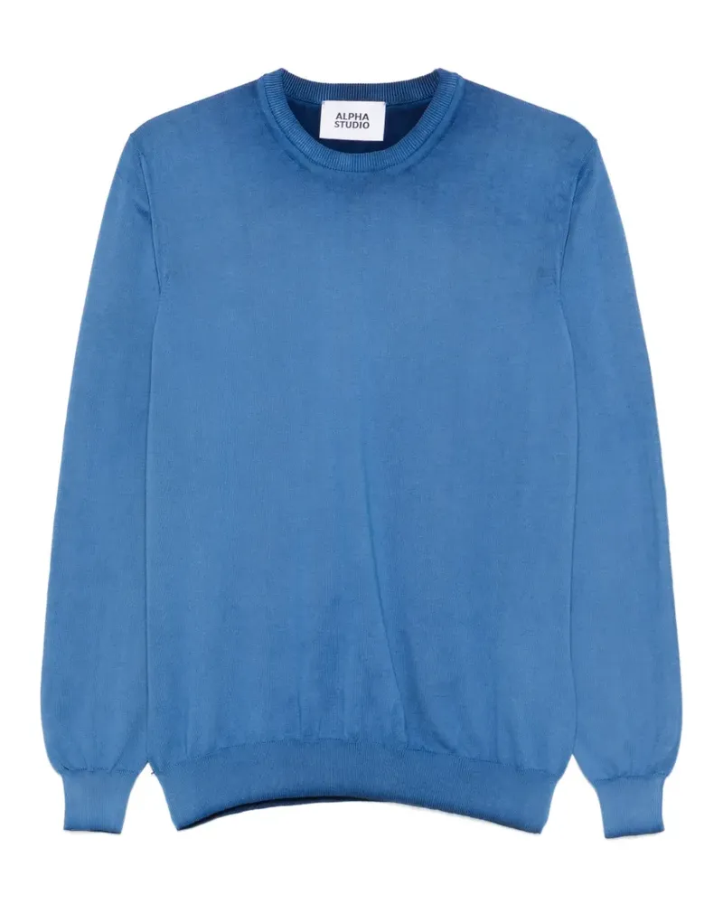 Alpha Studio crew-neck knitted jumper - Blau Blau