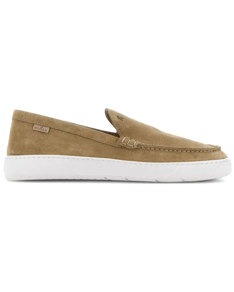 Hogan Loafer aus Wildleder mit mandelförmiger Kappe - Nude Nude