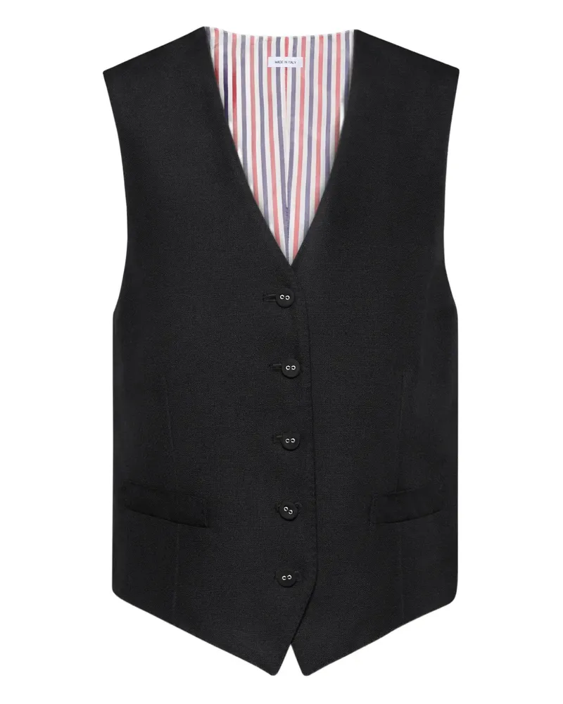 Thom Browne button waistcoat - Schwarz Schwarz