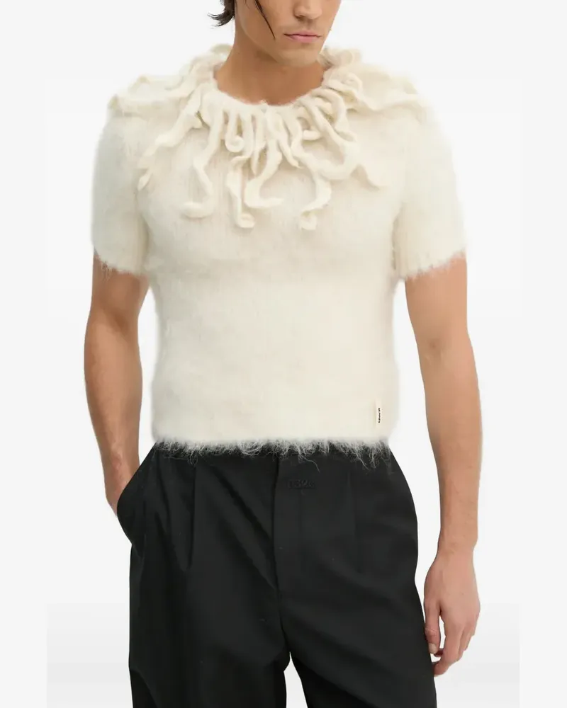 SUNNEI ruffled short-sleeve T-shirt - Nude Nude