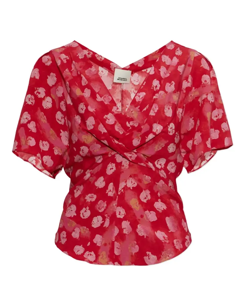 Isabel Marant Faljane Bluse mit Blumenprint - Rot Rot