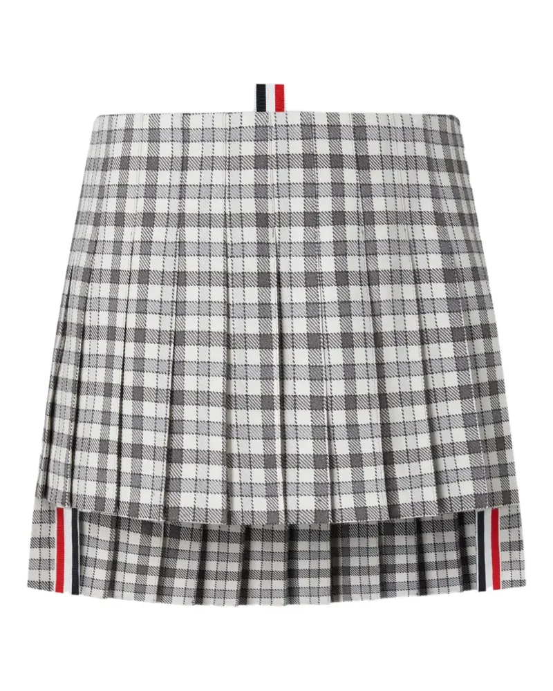Thom Browne gunclub heavy twill low-rise pleated mini skirt - Weiß Weiß