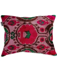 Les-Ottomans Jacquard-Kissen aus Samt Rot