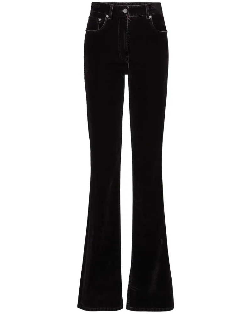 Ferragamo Taillenhose aus Samt - Schwarz Schwarz