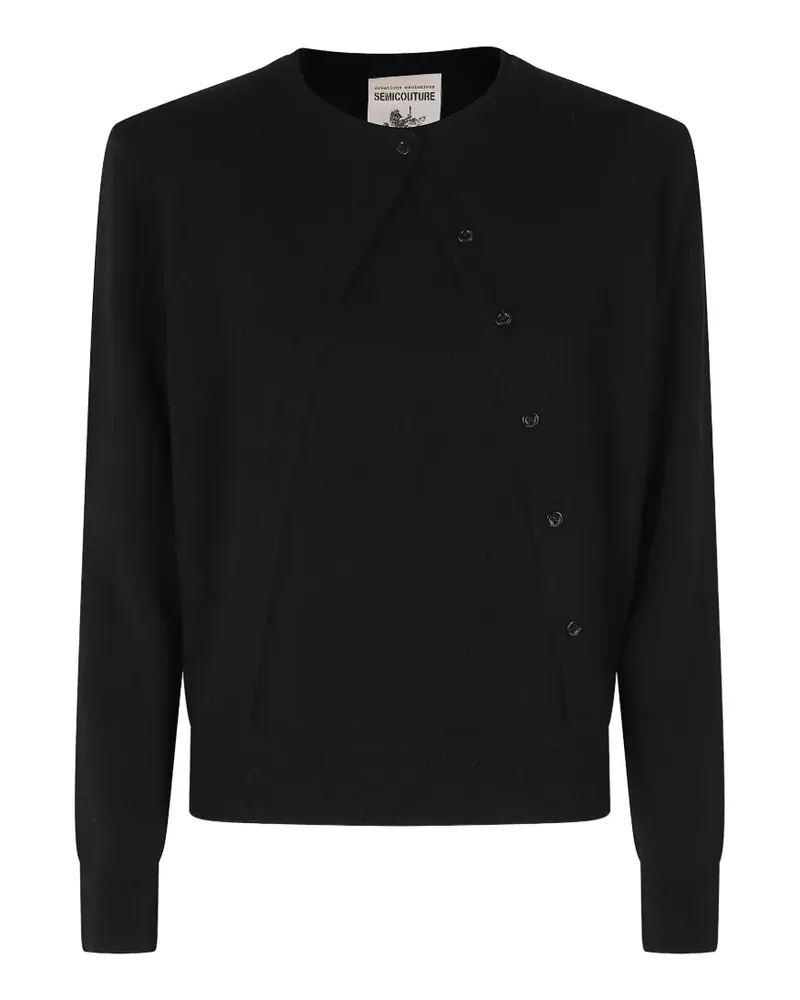 Semicouture Cardigan mit asymmetrischem Verschluss - Schwarz Schwarz