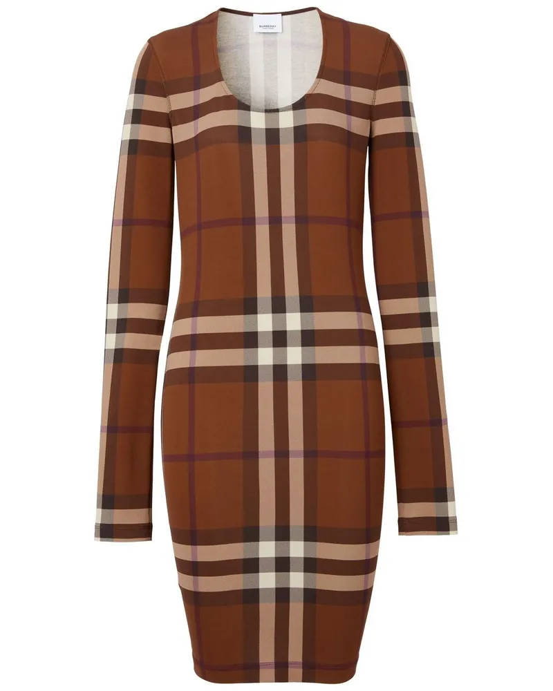 Burberry Jerseykleid mit Karomuster - Braun Braun