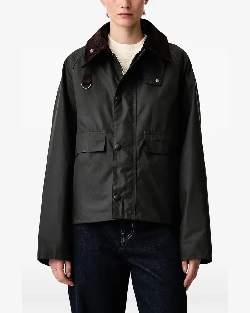 Barbour Gewachste Spey Jacke mit Cordkragen - Grün Grün