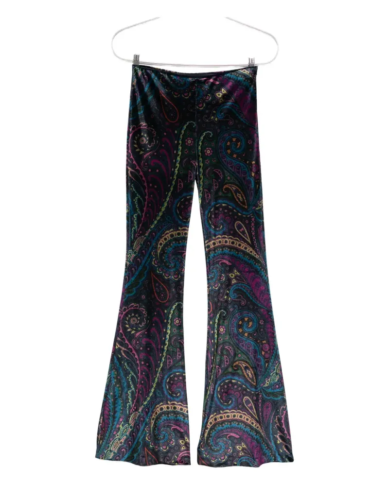 Etro Samthose mit Paisley-Print - Blau Blau