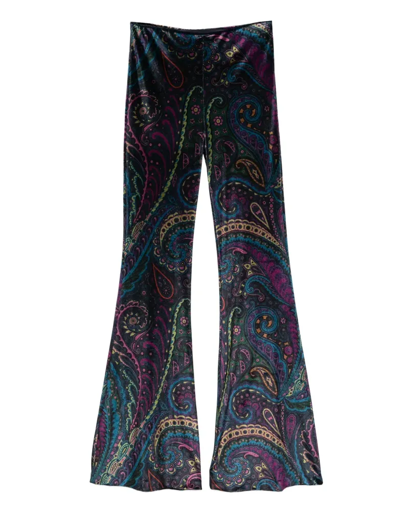 Etro Samthose mit Paisley-Print - Blau Blau