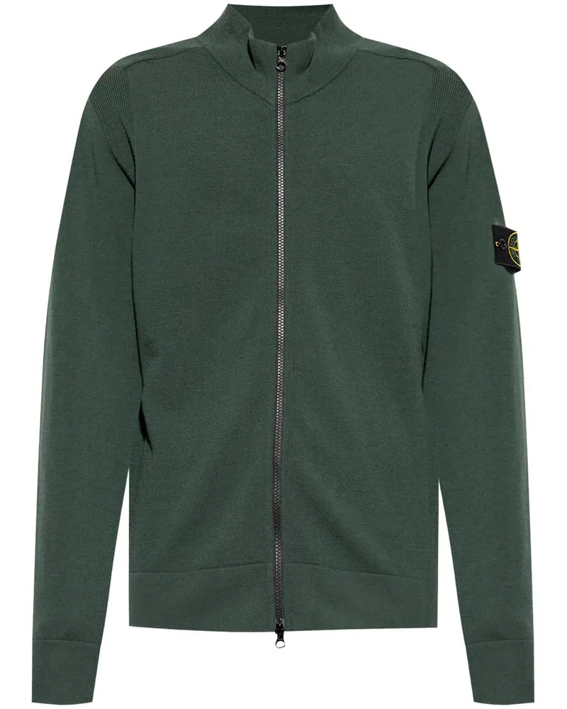 Stone Island Cardigan mit Kompass-Patch - Grün Grün