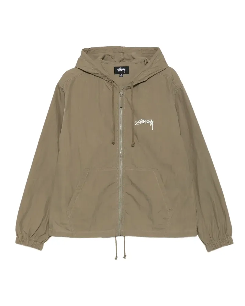Stüssy Jacke aus gewachster Baumwolle mit Logo-Print - Grün Grün