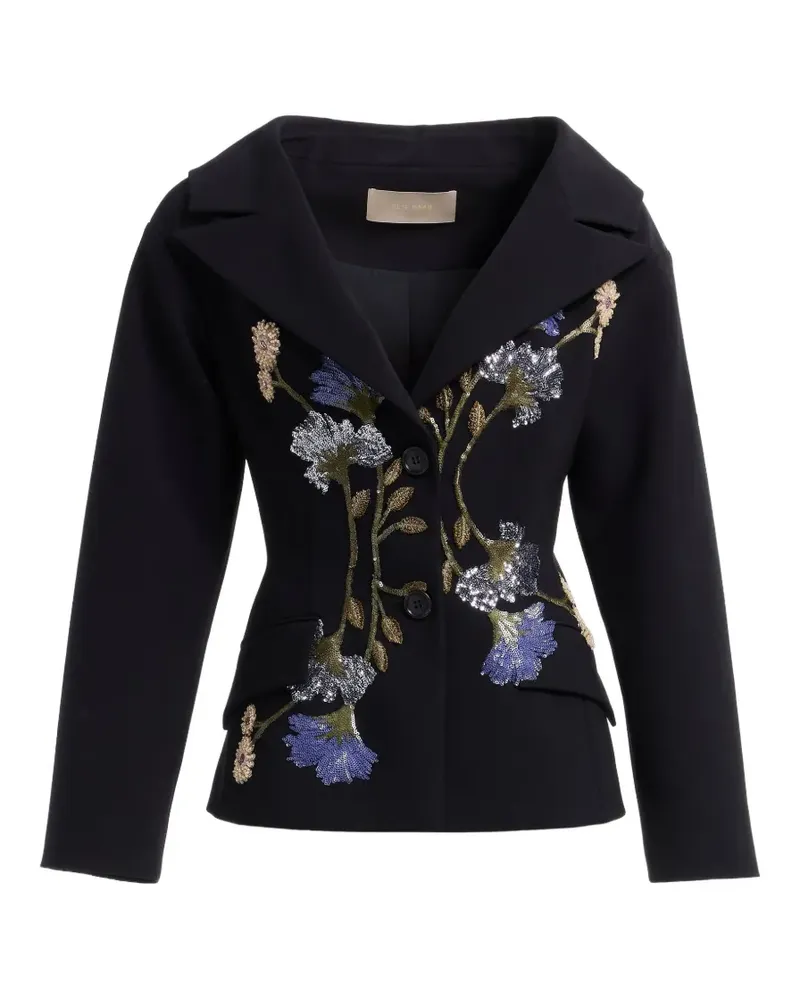 Elie Saab Schmale Jacke mit Verzierung - Schwarz Schwarz