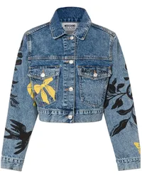 Moschino Jeansjacke mit grafischem Print Blau