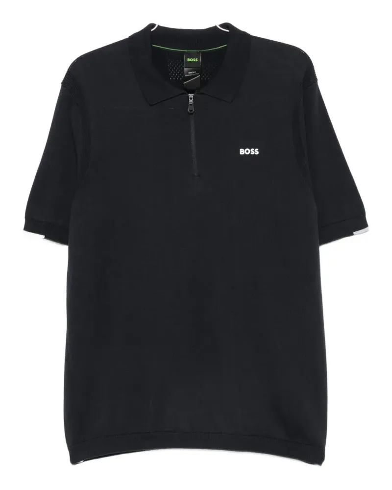 HUGO BOSS Poloshirt mit Reißverschluss - Blau Blau