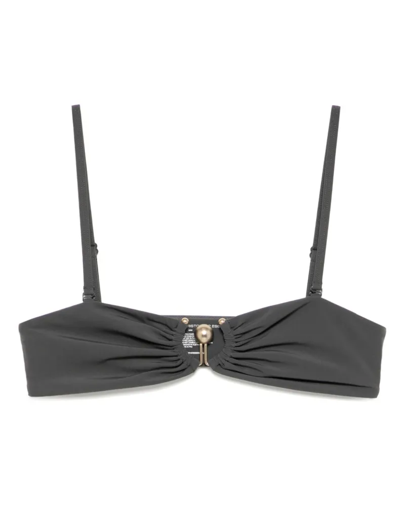 Christopher Esber Gerafftes Bandeau-Bikinioberteil - Grau Grau
