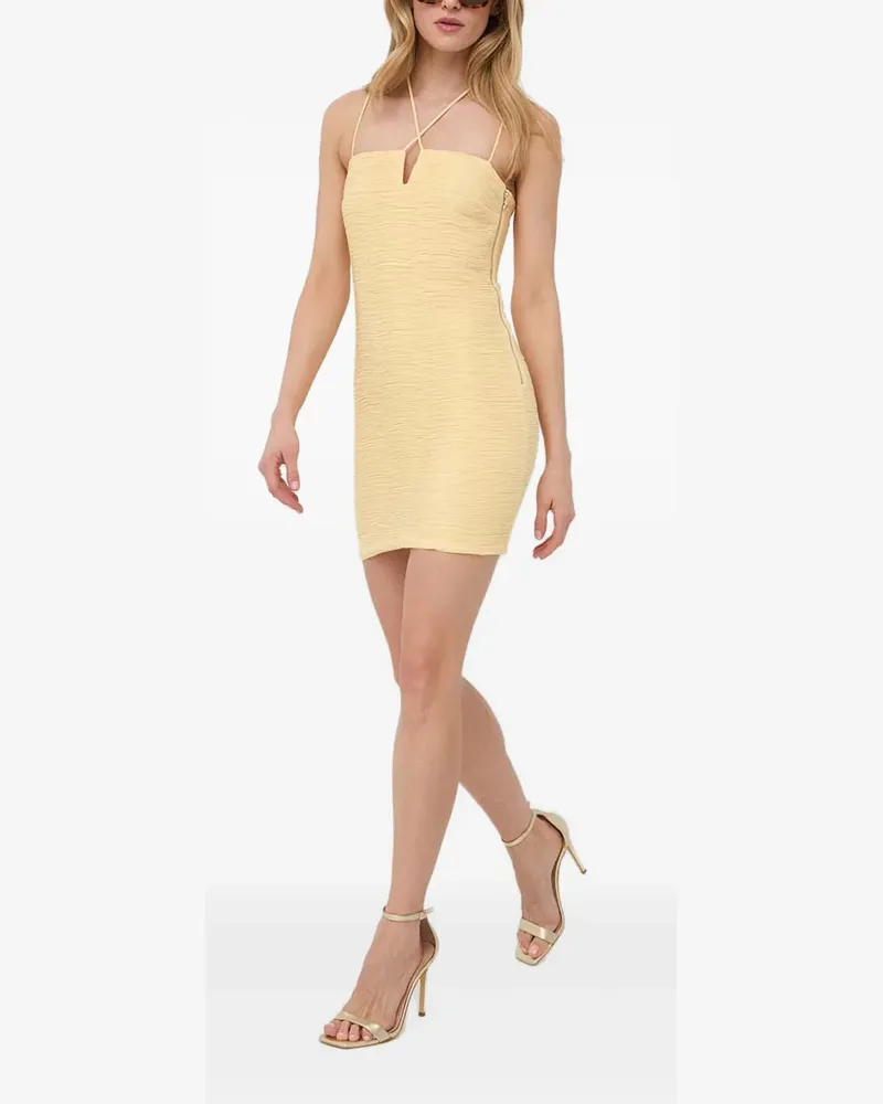 Patrizia Pepe textured zip mini dress - Gelb Gelb