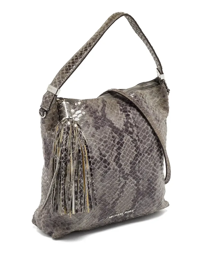 Michael Kors Bedford snakeskin-embossed shoulder bag - Grau Grau
