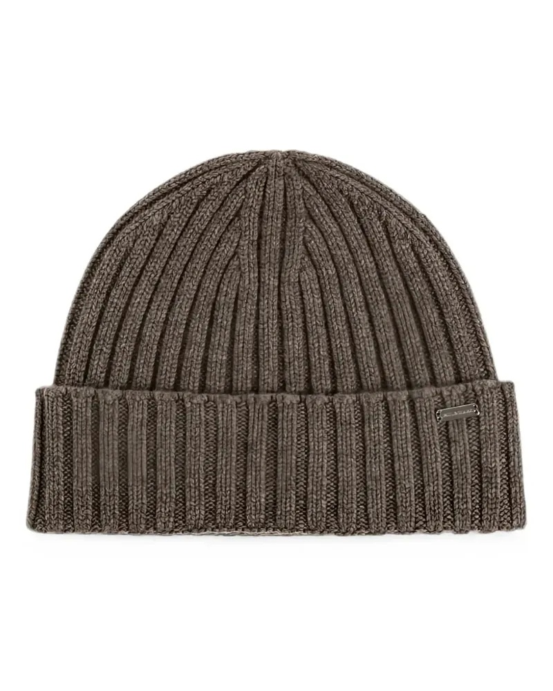 Paul & Shark ribbed-knit beanie hat - Braun Braun