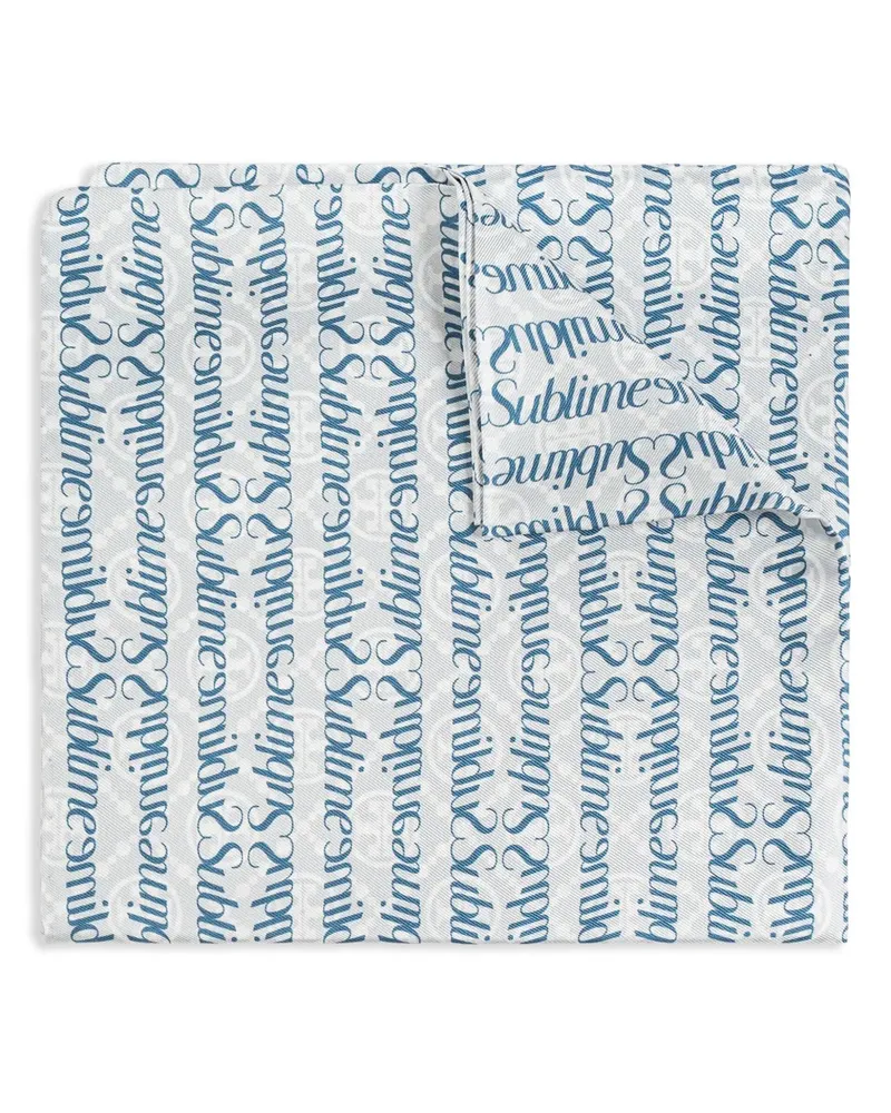 Tory Burch Schal mit Text-Print - Weiß Weiß