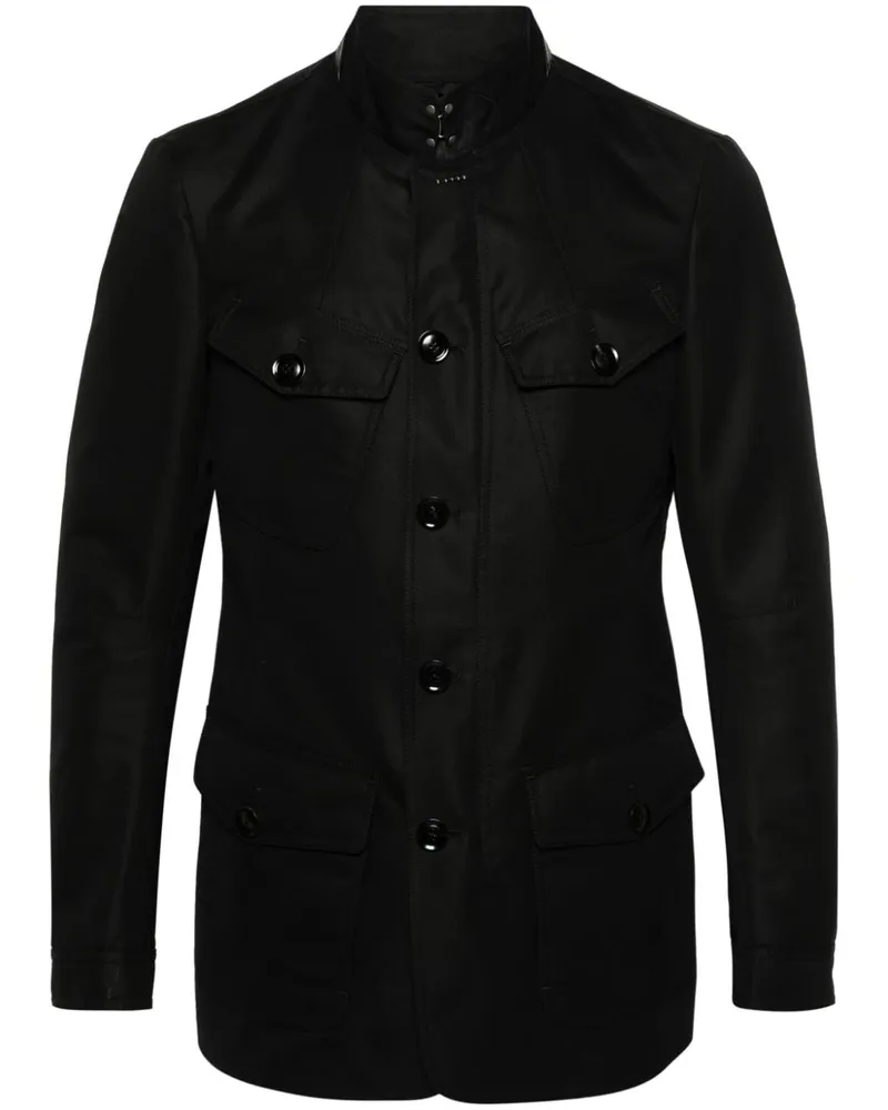 Tom Ford Compact Military-Jacke - Schwarz Schwarz