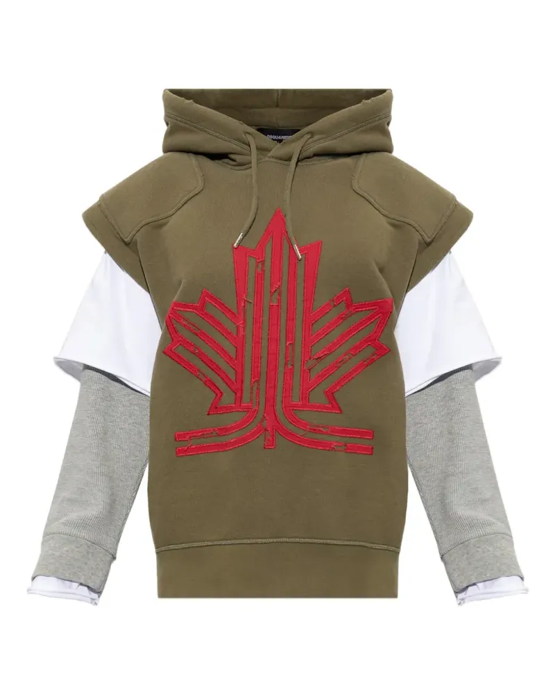 Dsquared2 Hoodie mit Ahornblatt-Applikation - Grün Grün