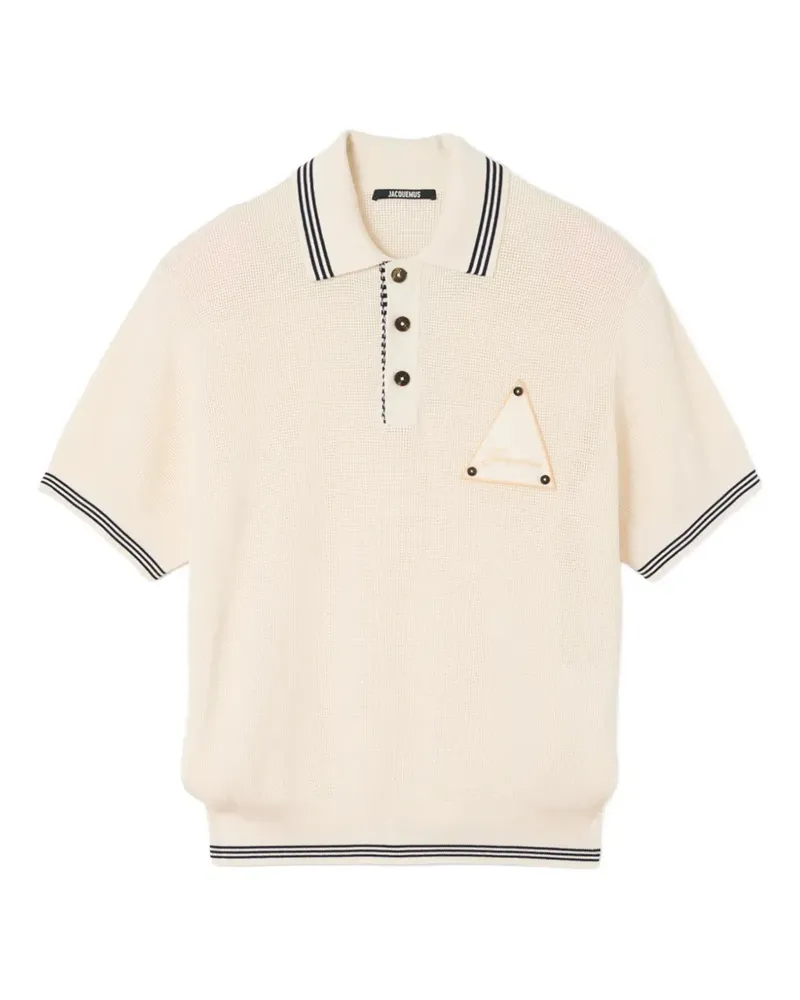 Jacquemus Le Polo Voilier stripe-trim polo shirt - Nude Nude