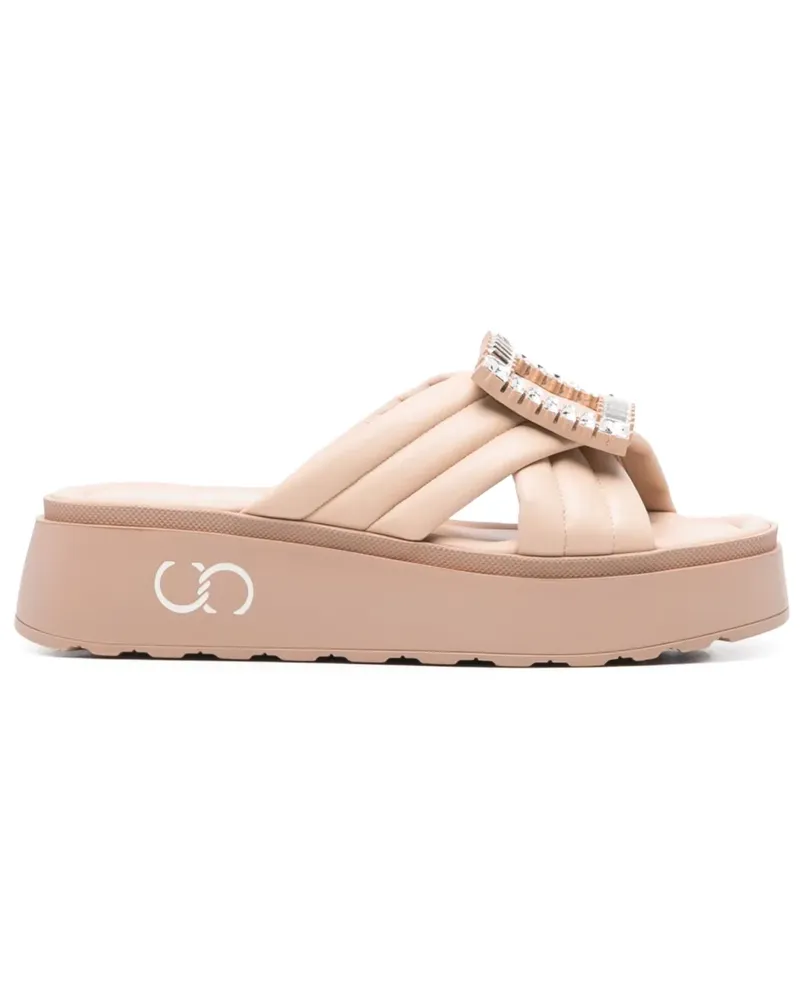 Casadei Sandalen mit Kristallen 40mm - Nude Nude