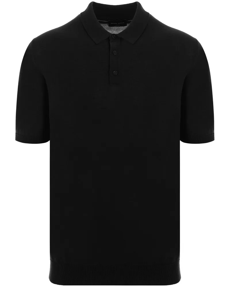 Roberto Collina Klassisches Poloshirt - Schwarz Schwarz