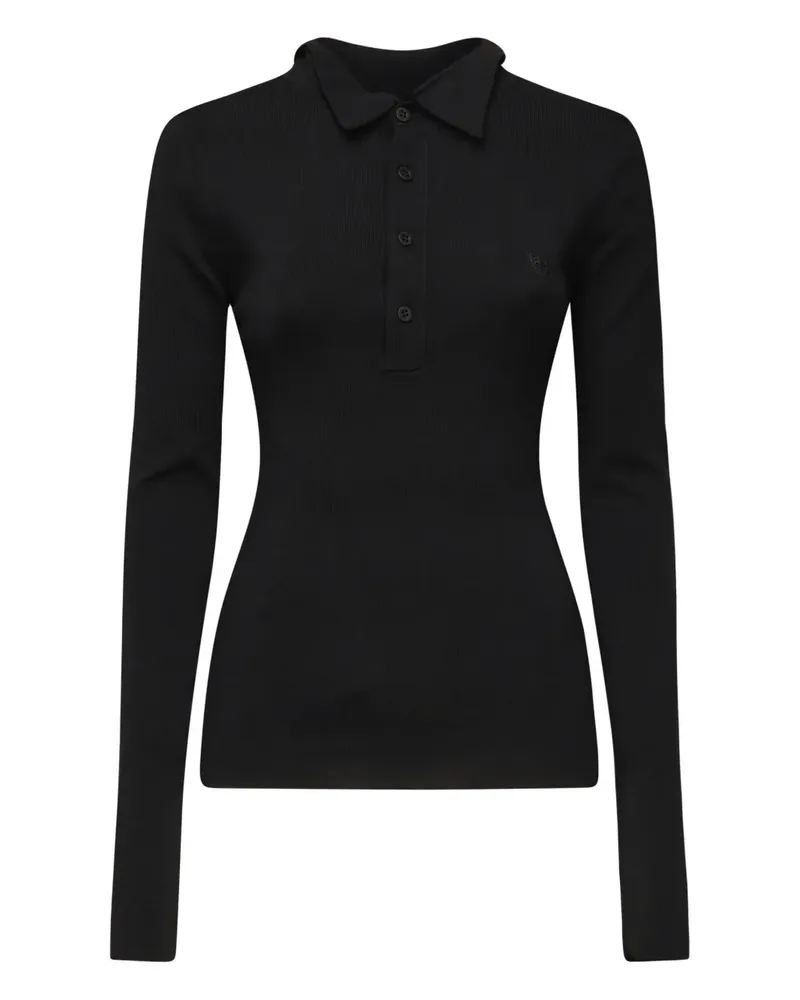 Balenciaga Geripptes Poloshirt - Schwarz Schwarz