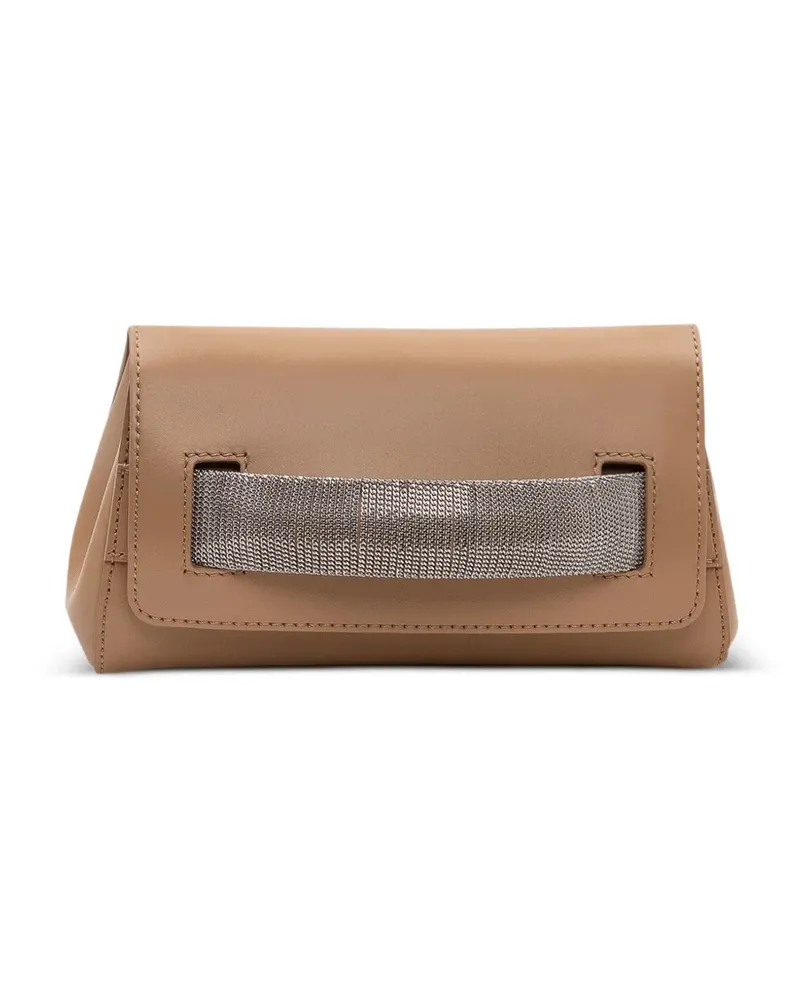 Orciani chain gossip xs-alba clutch bag - Nude Nude
