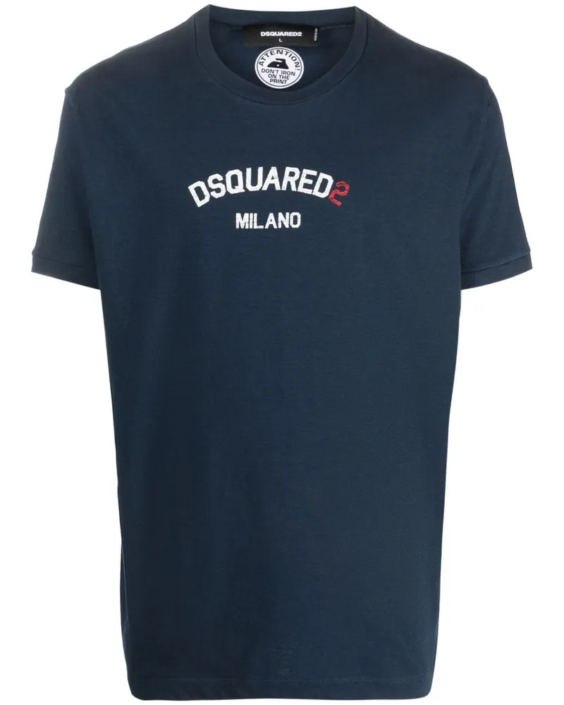Dsquared2 T-Shirt mit Logo-Print - Blau Blau