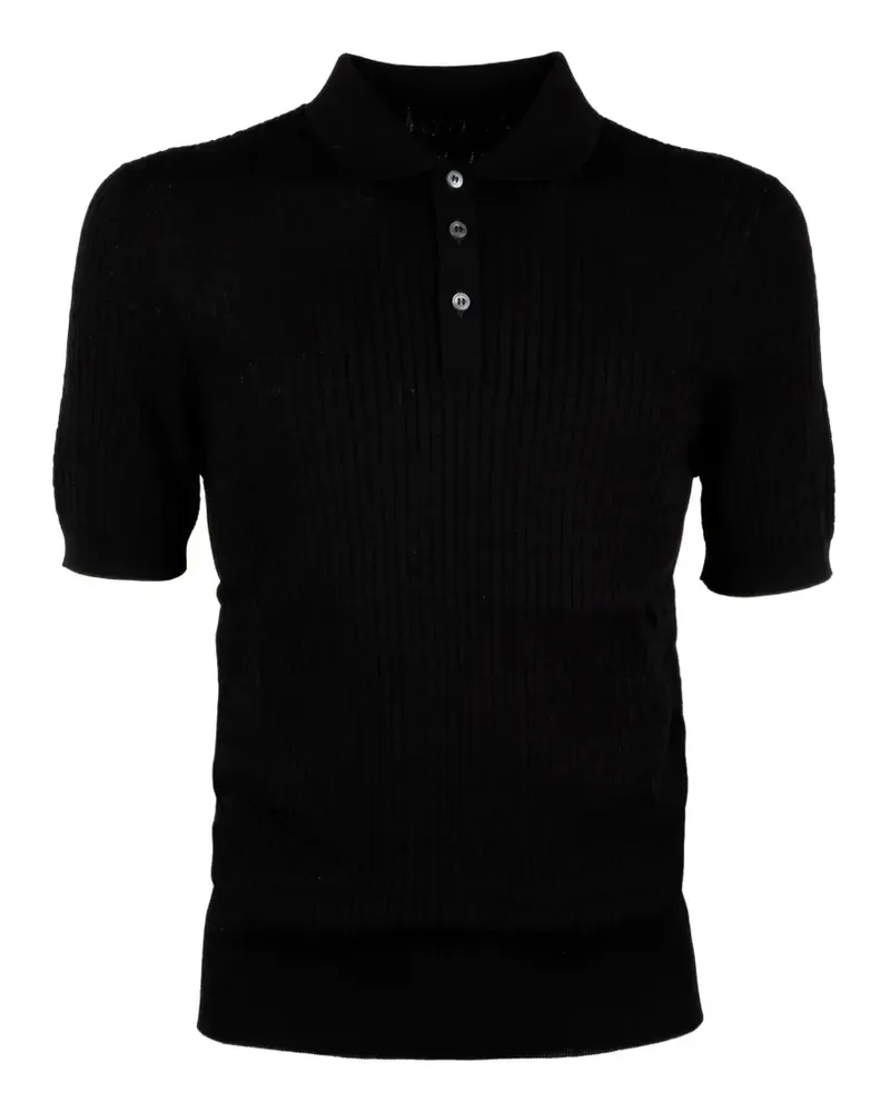 Tagliatore Poloshirt mit Zopfmuster - Blau Blau