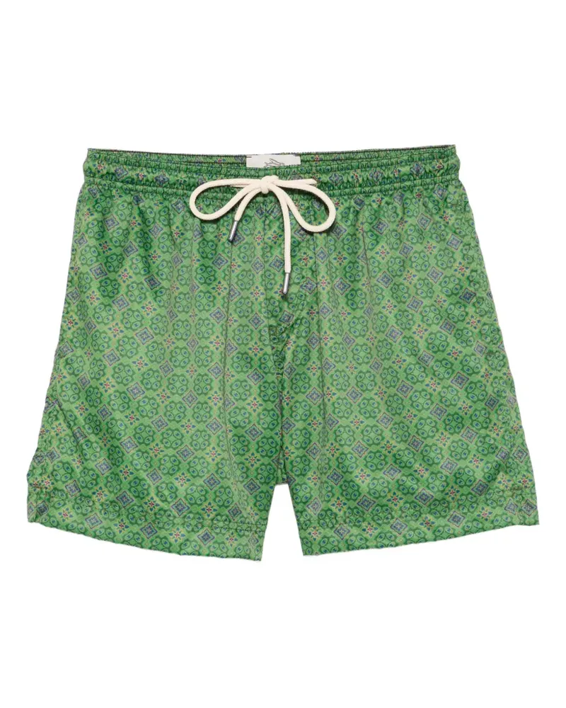 PENINSULA Caprera geometric-print drawstring swim shorts - Grün Grün