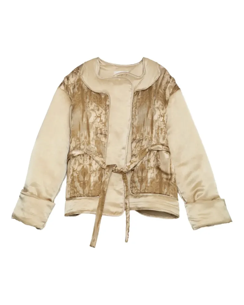 Muller of Yoshiokubo tie-waist panelled jacket - Nude Nude