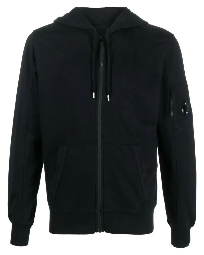 C.P. Company Kapuzenjacke mit Logo - Schwarz Schwarz
