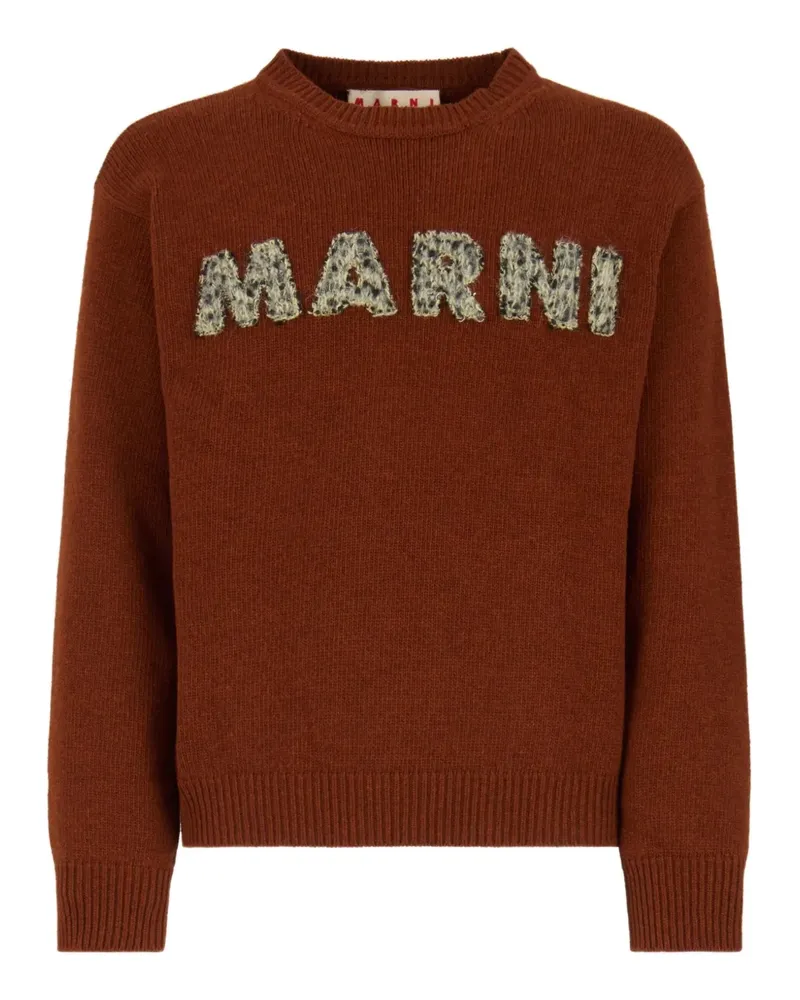 Marni Wollpullover mit Logo - Braun Braun
