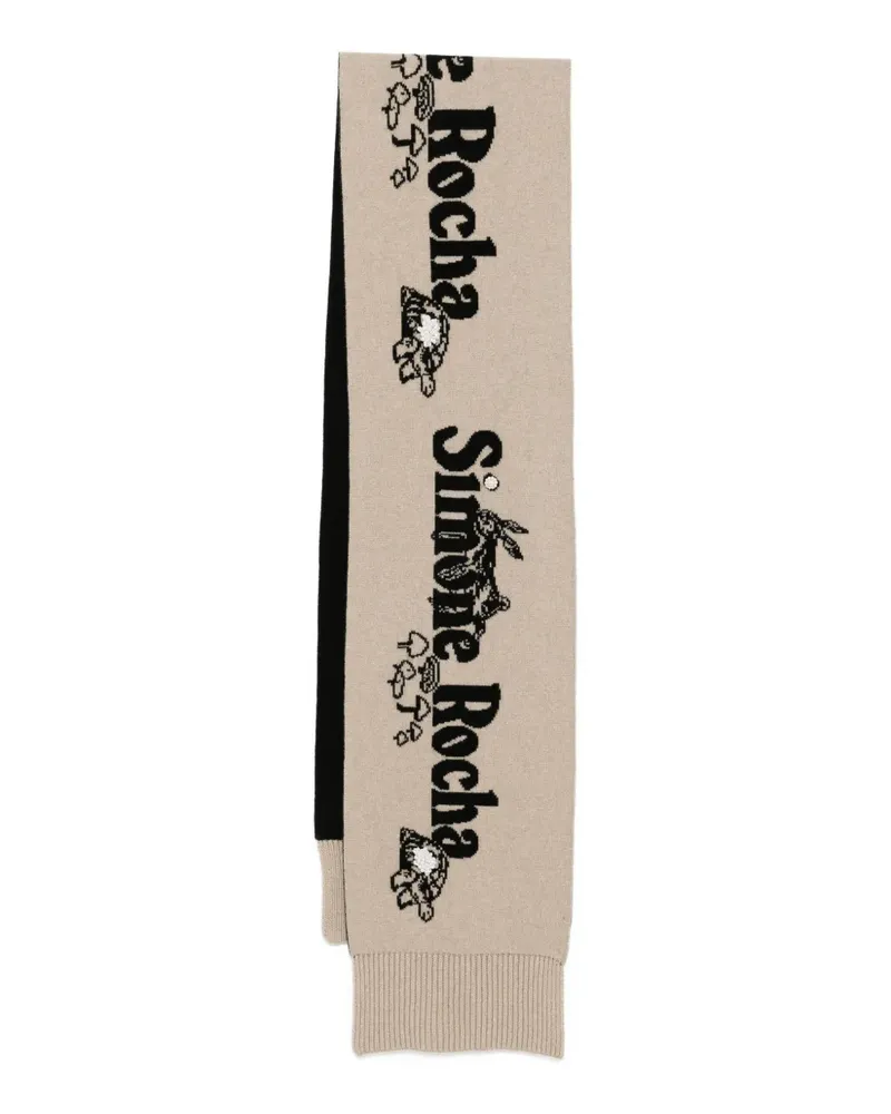 Simone Rocha Schal mit Logo-Print - Braun Braun