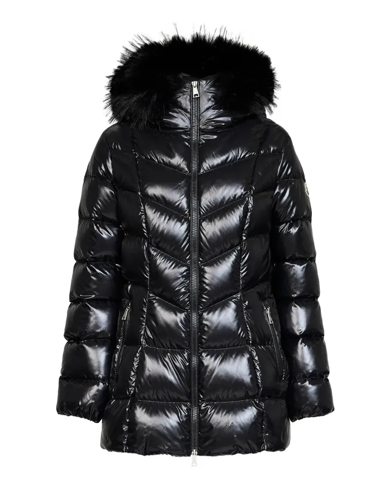 Moncler Fulmar Kapuzenmantel mit Faux Fur-Besatz - Schwarz Schwarz