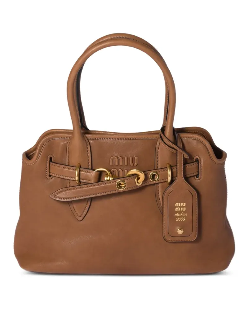 Miu Miu Aventure leather shoulder bag - Braun Braun