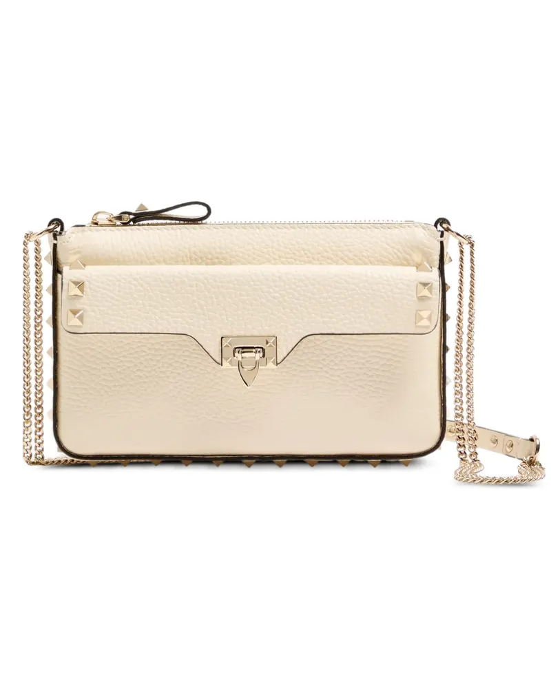Valentino Garavani Rockstud chain pouch in grainy calfskin - Nude Nude