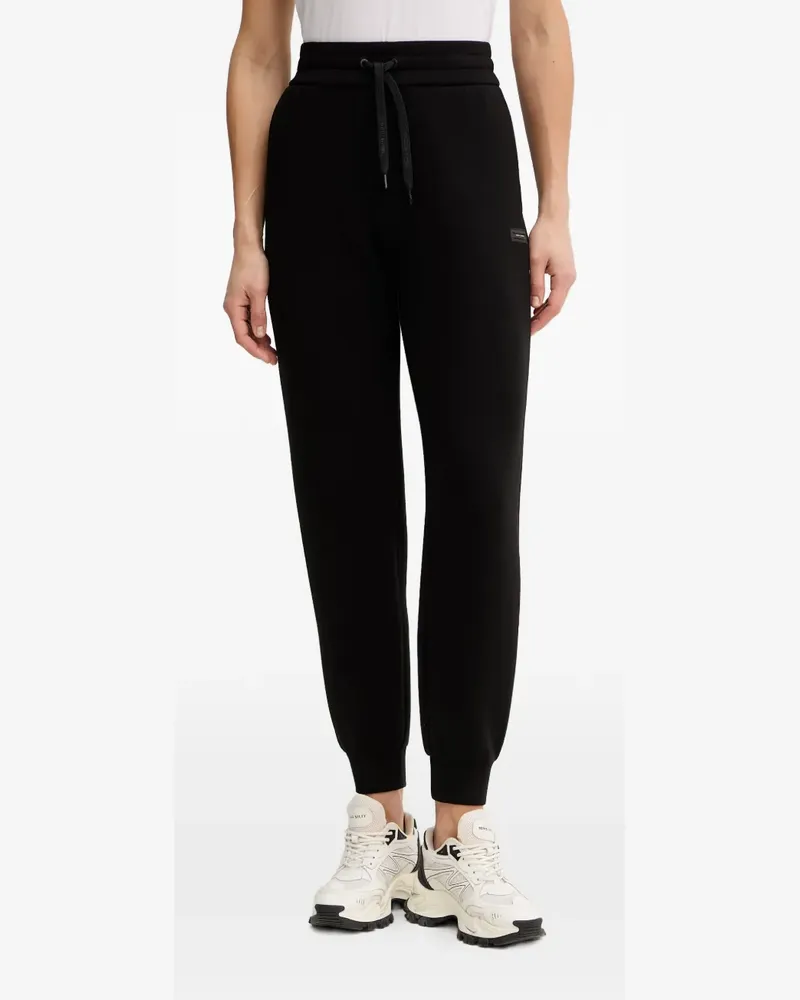 Armani Exchange logo-patch drawstring track pants - Schwarz Schwarz