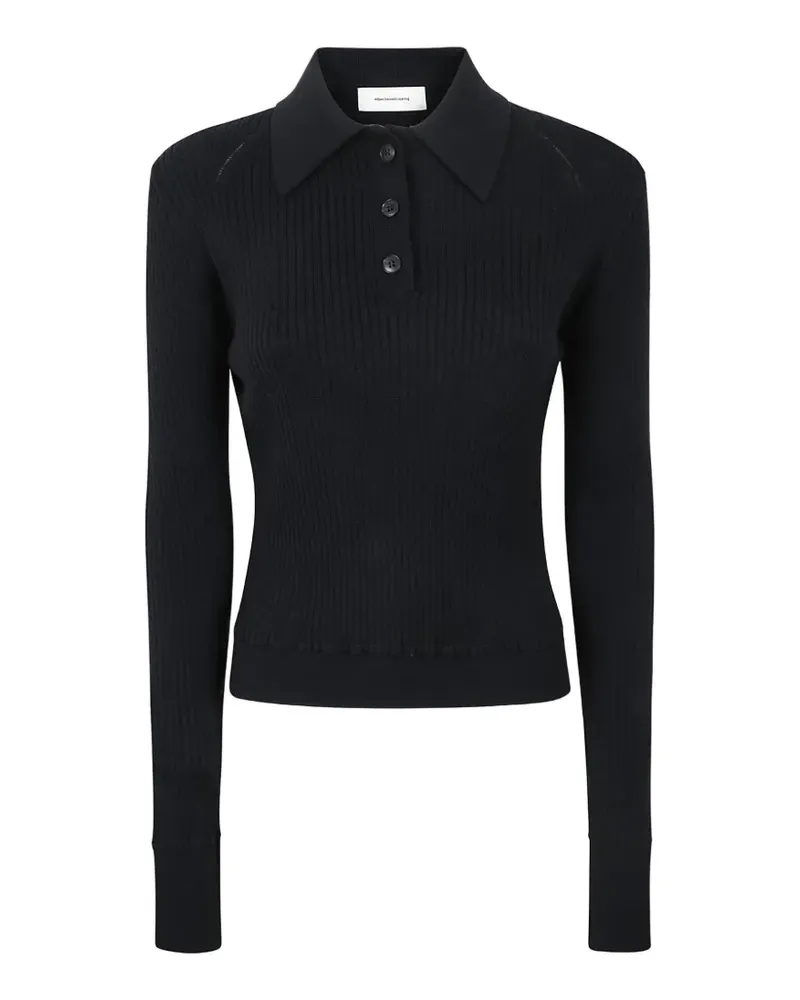 Mfpen partial placket polo shirt - Schwarz Schwarz