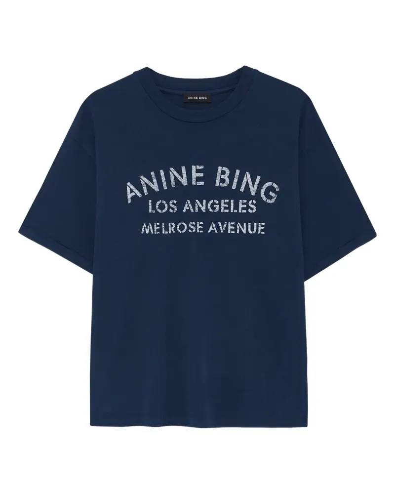 Anine Bing Cade logo-detail short-sleeve T-shirt - Blau Blau