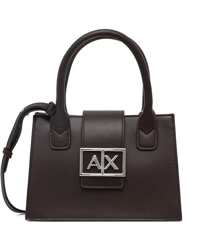 Armani Exchange logo-plaque tote bag - Braun Braun