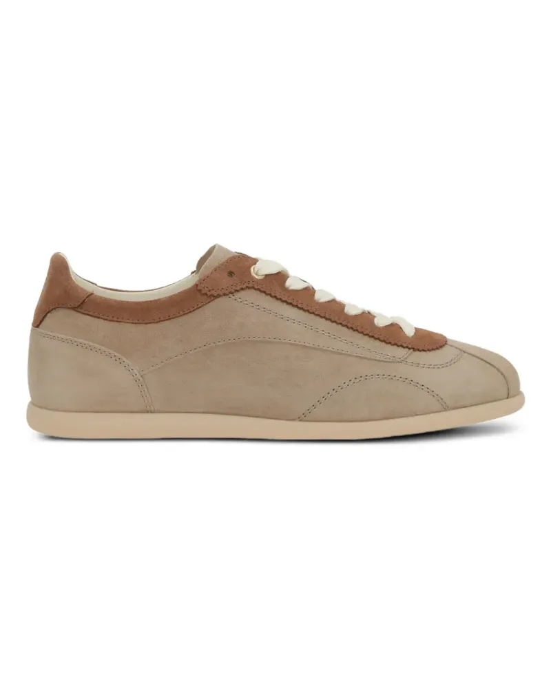 Brunello Cucinelli suede lace-up sneakers - Nude Nude
